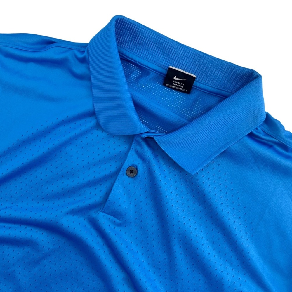 Nike Golf Polo Shirt Men's XXL Blue Dri-FIT Short Sleeve Performance Outdoors